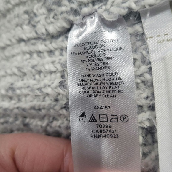 Lou & Grey Poncho Dolman Batwing Marled Sweater - Layering Cream & Grey Sz. XS/S - Picture 9 of 9